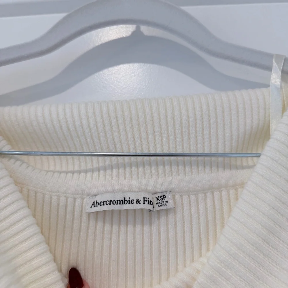 NWOT Abercrombie & Fitch Ivory Ribbed Knit Sweater Dress, XS/P